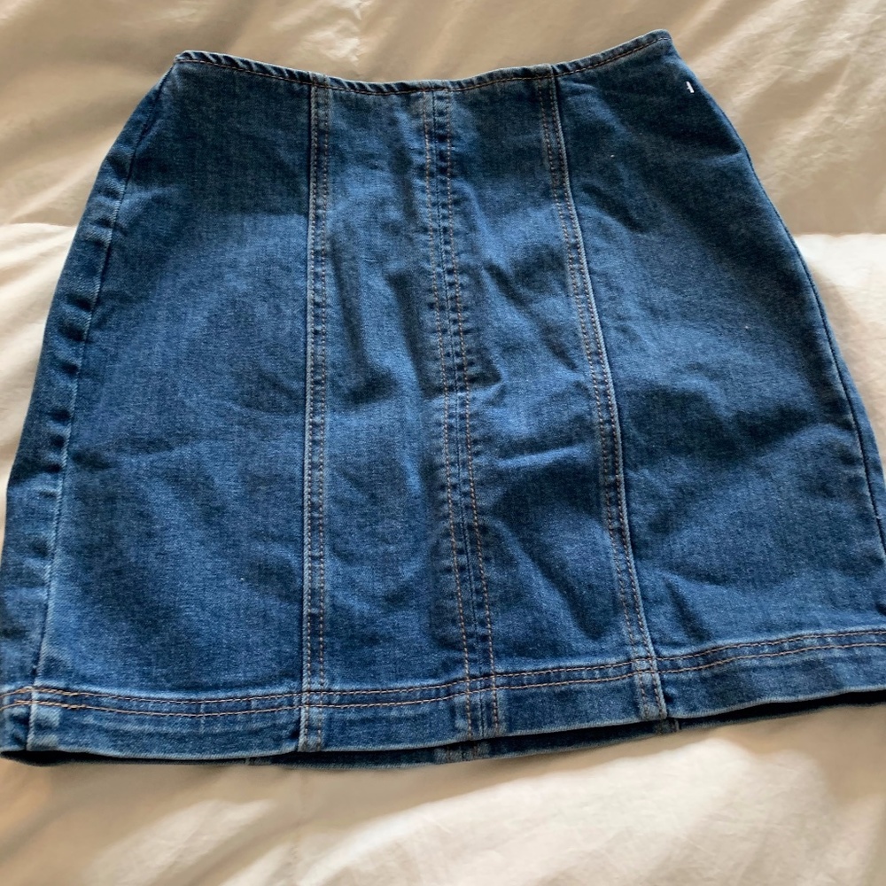 Jean Skirt With Zipper